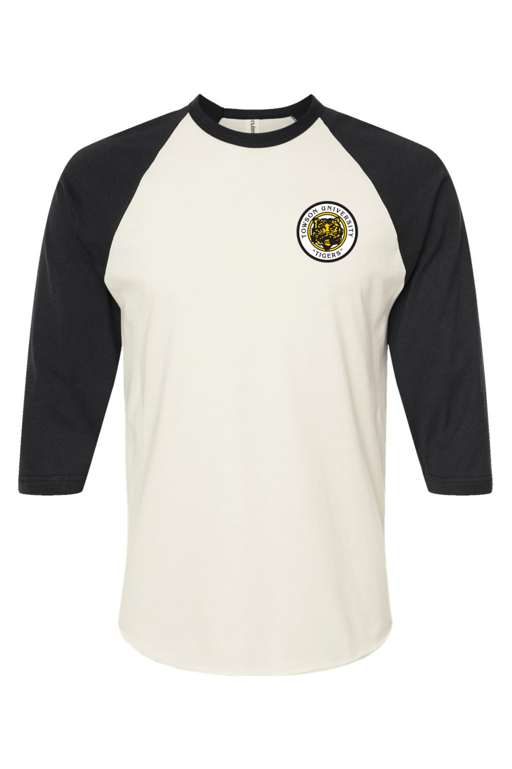 ◇ILLIGO◇ Vintage Baseball Fitted Crop Tee Black Vintage Emblem - Unisex Baseball Tee - Vintage White